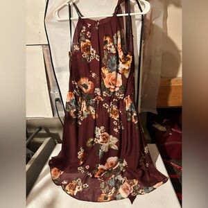 Floral Burgundy Dress